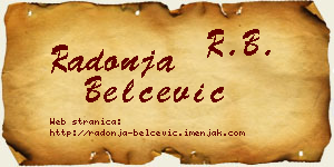 Radonja Belčević vizit kartica